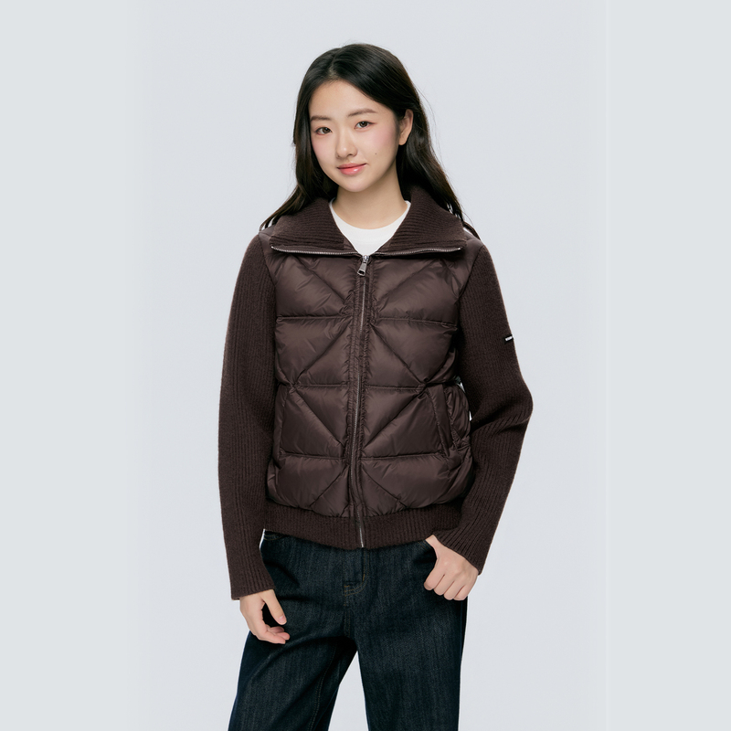 Ksxn Woolen Patchwork Lapel down Jacket American Retro Winter Fashion Versatile Coat Ksxn Woolen Patchwork Lapel down Jacket American Retro Winter Fashion Versatile Coat