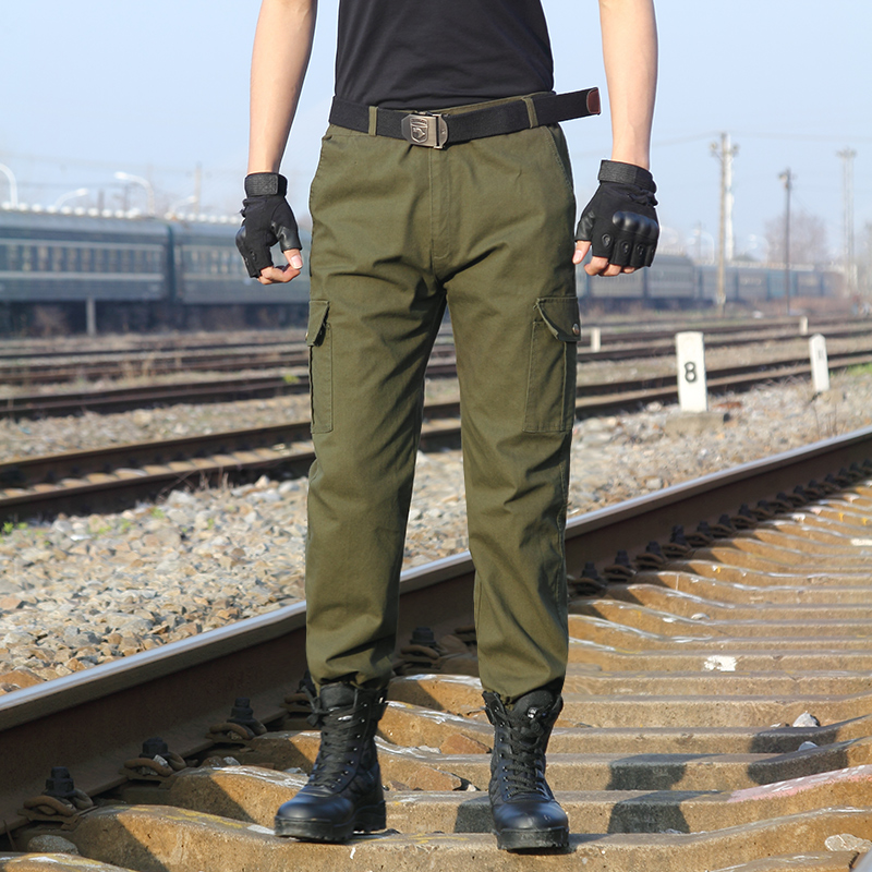 Abrasion Resistant Military Green Site Work Labor Insurance Pants Men's Summer Special Soldiers Military Fans Tactical Pants Camouflay Pants Loose Pants Loose Trousers