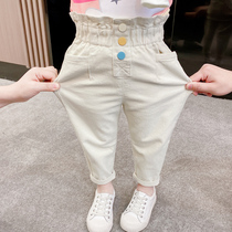 Girl Pants 2022 New Fashion Spring Money Baby Casual Pants Spring Autumn Outwear Pure Cotton Female Children Long Pants Foreign Air