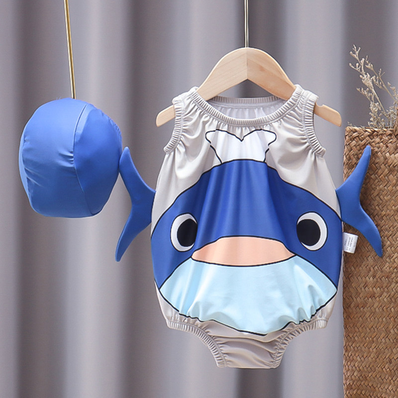 Child swimsuit boy Xia Yang sent baby even body swimsuit girl baby swimsuit summer net red sunscreen