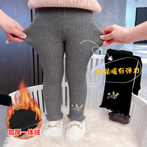 Baby Beats Bottom Pants Plus Suede Foreign Gas Integrated Suede Girl Pants Winter Outwear Fashion Children Cotton Pants Winter Thickening Tide