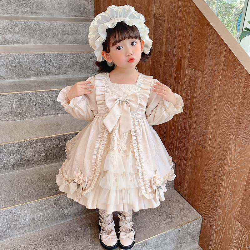 Children's Rolyita girl's daughter Lolita dress genuine spring autumn baby dress with dress and baby princess Lolita