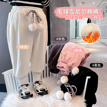 Baby Beats Bottom Pants Plus Suede Girl Pants Winter Outwear Fashion Foreign Air Children Cotton Pants Winter Thickened One Over Winter