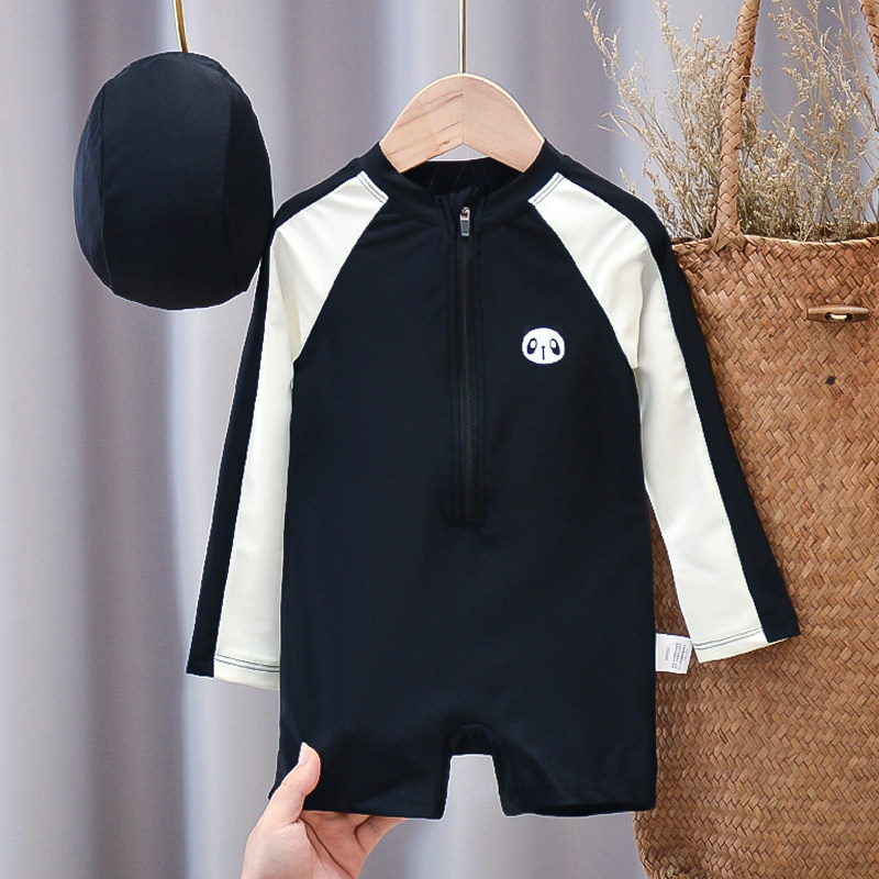 Children's swimsuit Summer long sleeves South Korean handsome boy speed dry one-piece swimsuit in children's baby spa swimsuit