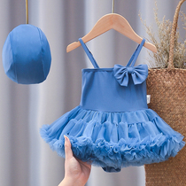 Girl Swimsuit 2022 South Korea Nets Red Children Conjoined Swimsuit Small Childrens Baby Spa Swimsuit Xia Princess