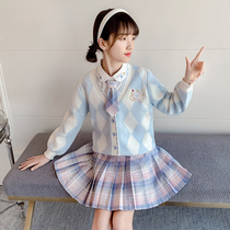 jk suit girls genuine long sleeve uniform childrens spring and autumn college wind sweater three sets primary and middle school students centenary dress