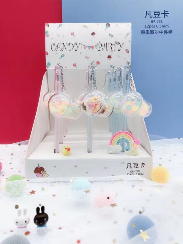 Fan Bean Card New Hangar Black Daily Writing 279 Pendant Pearl Milk Tea Student Gift Gift Middle Sex Pen