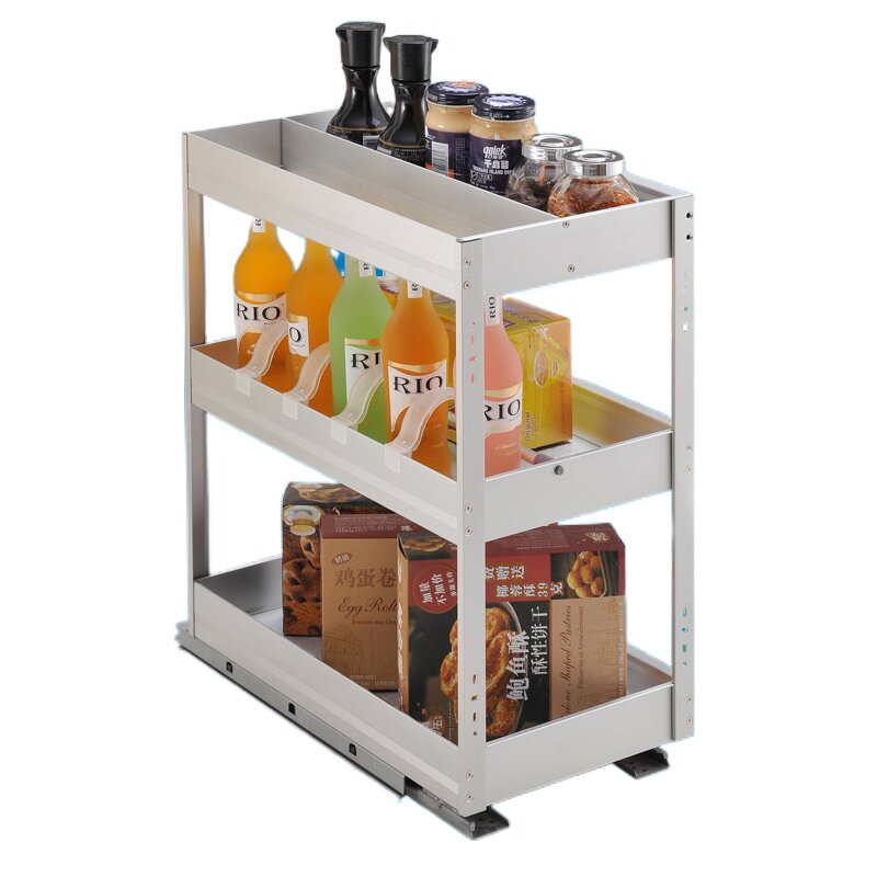 Overall cabinet pull basket aluminium alloy damping multifunctional furnace end pull basket space aluminium seasoning basket 250 cabinet body