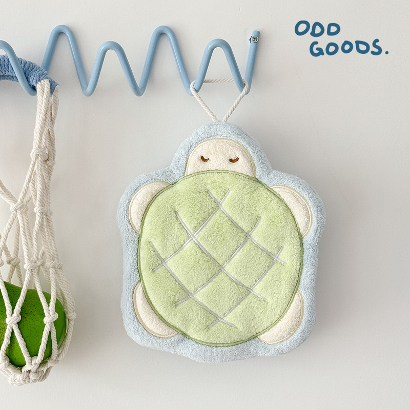 Oddgoods Turtle Hand Towel Cute Kitchen Bathroom Toilet Hanging Thickened Children's 7A Antibacterial Towel