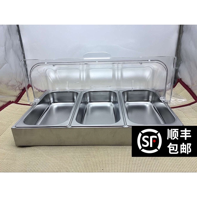 Buffet display table Stainless steel fruit inventory heart tasting plate Bread basin basket ice plate Seafood sushi display rack
