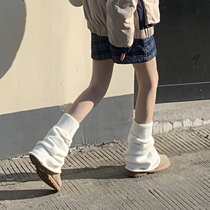 Japanese milk white wide-leg knitted pile socks for hot girls subculture all-match trumpet jk mid-calf leg sets autumn and winter