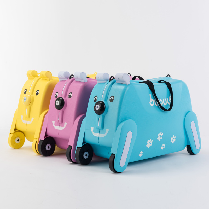 Bubule children's suitcase female can sit and ride male cartoon baby mount primary school cute suitcase 19 inch