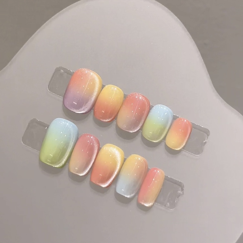 [Fruit Candy] Handmade Wearable Nails Spring/Summer New Candy Color Gradient Dopamine Brightening High-End Manicure