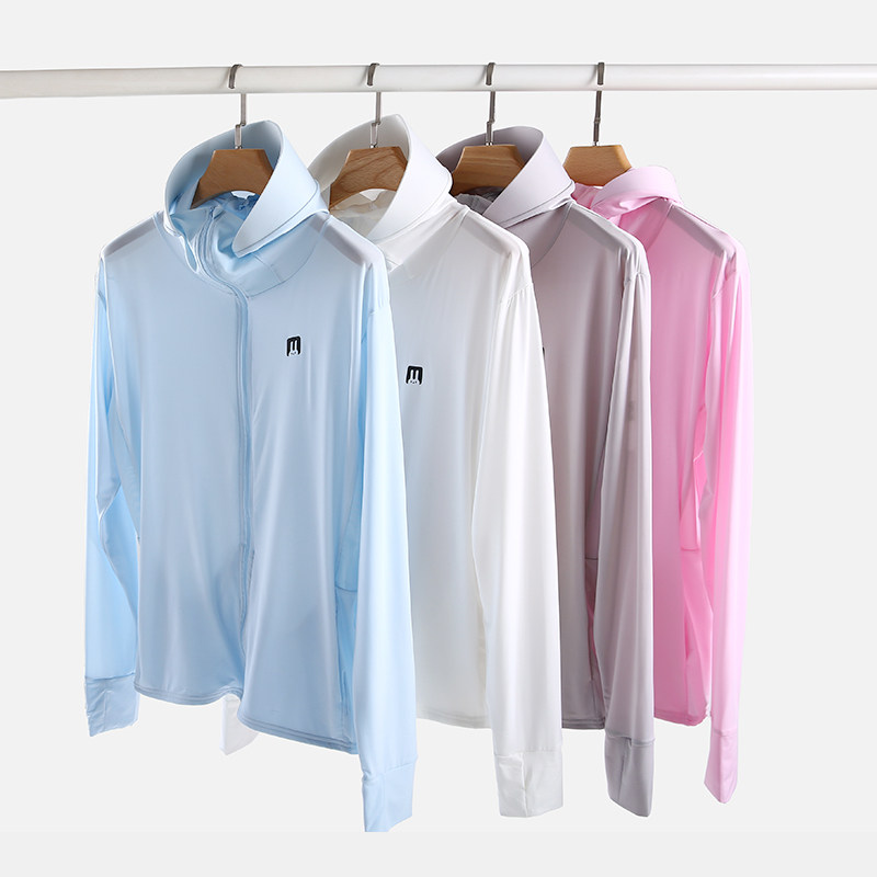 (Recommended) Crystal Ice Silk Sunscreen Clothing Thin Hooded Casual Solid Color Anti-UV Breathable Sports Jacket