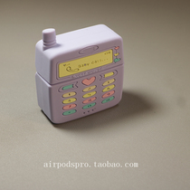 Airpodspro Protective Sleeve Girl Hearts Purple BB Machine Applies 2 Apple 3 Generation Wireless Bluetooth Headphone Shell Full Package