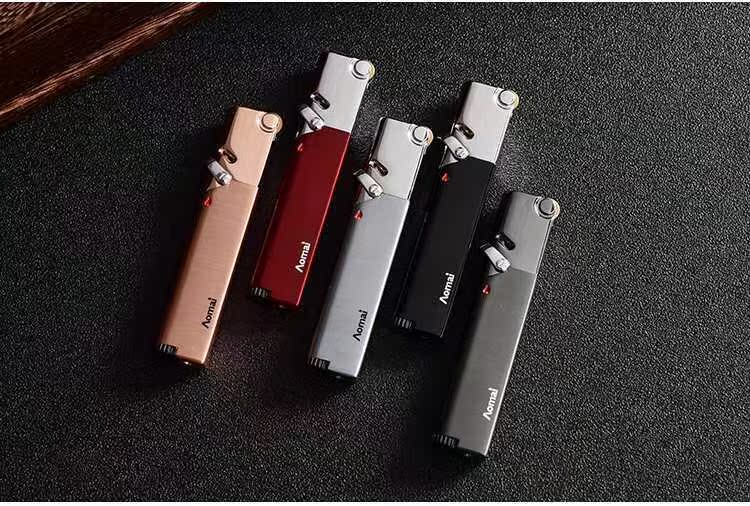 Omai Aomai thẳng vào ngọn lửa màu xanh nhẹ hơn ngọn lửa hàn nhỏ kim loại bánh xe gas nhẹ chữ - Bật lửa shop bật lửa