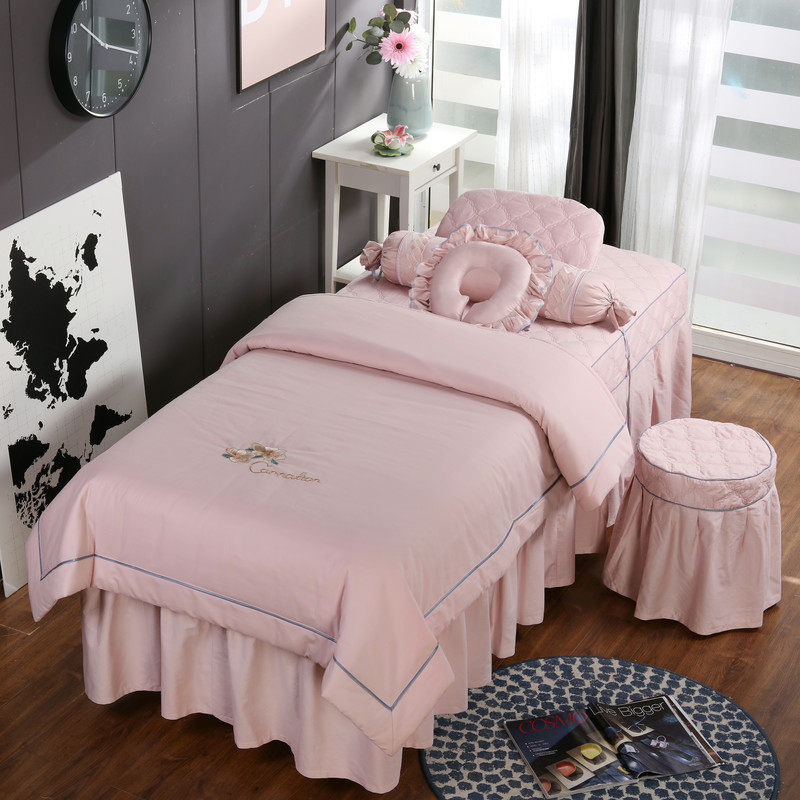 Goldsmith's four sets of beauty part-time cotton minimalist Yoo-style luxurious fields Garden Wind Han style physiotherapy massage bed cover set to be made