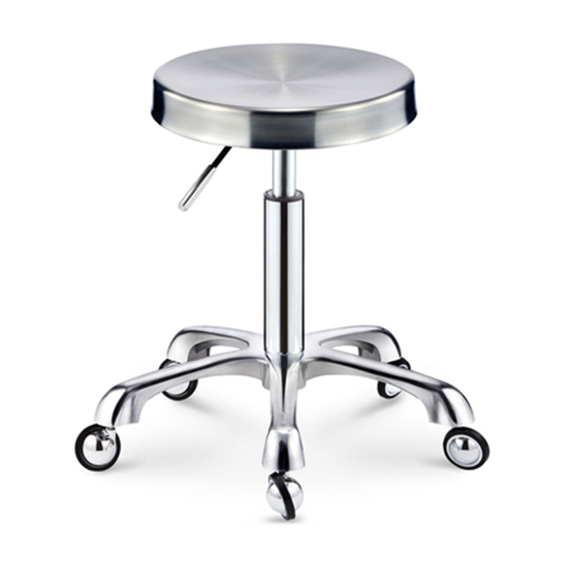 Beauty salon beauty stool lift wooden stool large work stool all stainless steel hair wire rotating round stool