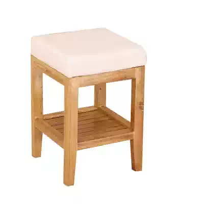 Wooden stool stool nail stool beauty stool shop chair hairdressing stool rotating round stool hair salon wooden stool