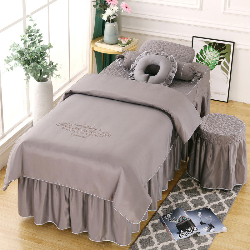 Goldsmith Korean physiotherapy massage bed cover custom-made four-piece beauty non-cotton simple European luxury pastoral style