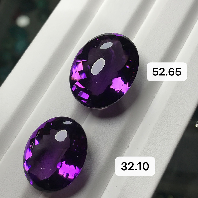 (Soloni Jewelry Silver Jewelry) Nepal Natural Gem Purple Crystal Raw Stone DIY Studded Ring Pendant