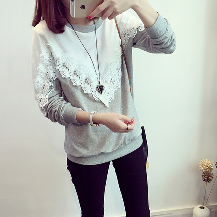 Quần lửng nữ size lớn mm2018 xuân mới phiên bản Hàn Quốc của áo sơ mi đáy quần áo mùa thu bên ngoài mặc áo len nữ rộng rãi áo sơ mi kẻ sọc