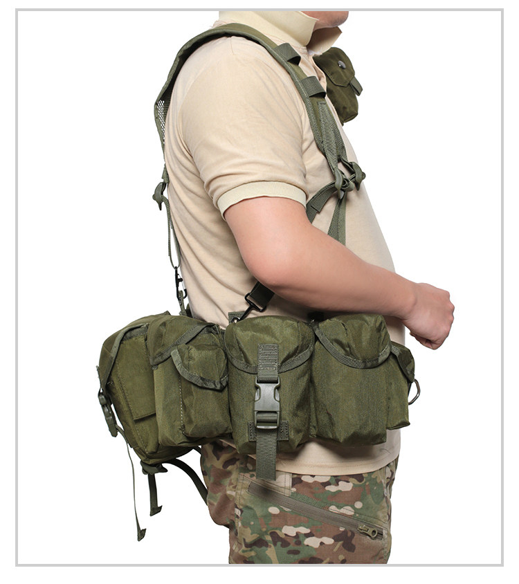 Training Chest Rig Taktische Weste Pack Magazintasche Tasche Molle Hängende Trage EMR Grün Camouflage – Detail 14