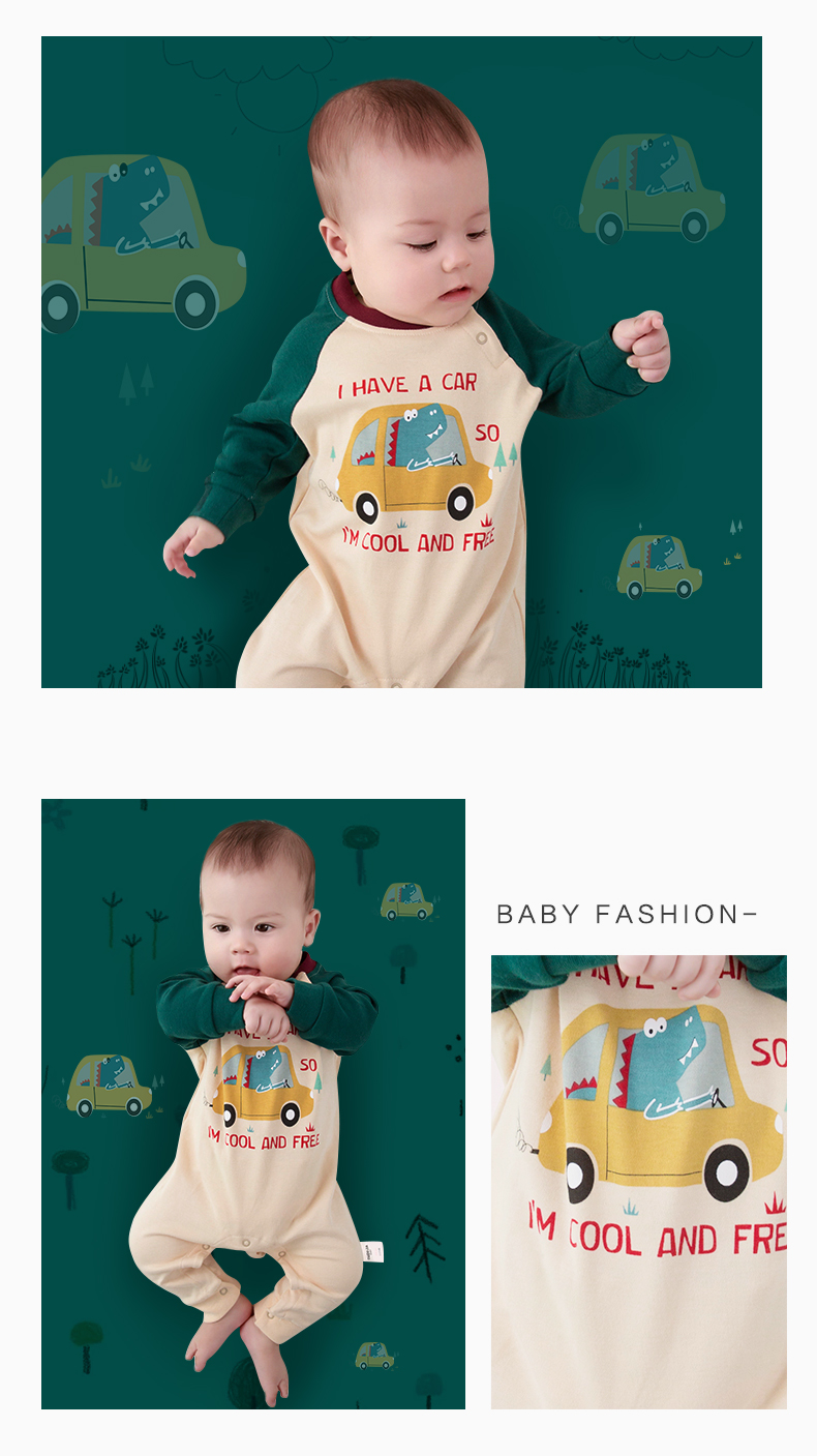Quần áo sơ sinh cho bé quần áo mùa thu và mùa đông nam 0 quần áo cotton romper 3 tháng body suit cho bé
