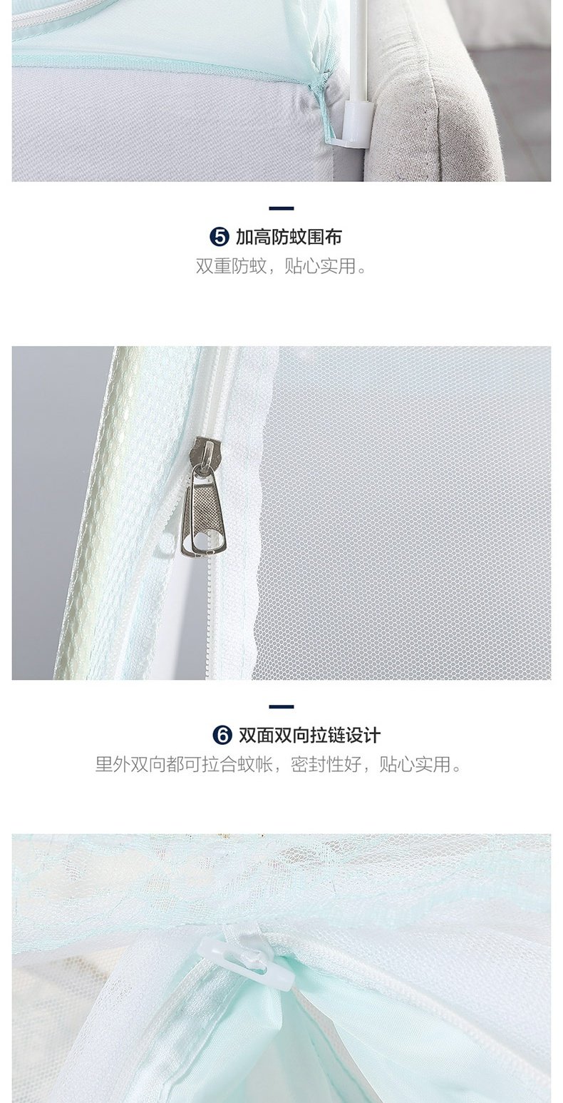 LOVO nhà dệt lưới chống muỗi giường hộ gia đình mã hóa mùa hè nghe yurt lưới 1,5% 1,8 m giường - Lưới chống muỗi màn thông minh gấp gọn