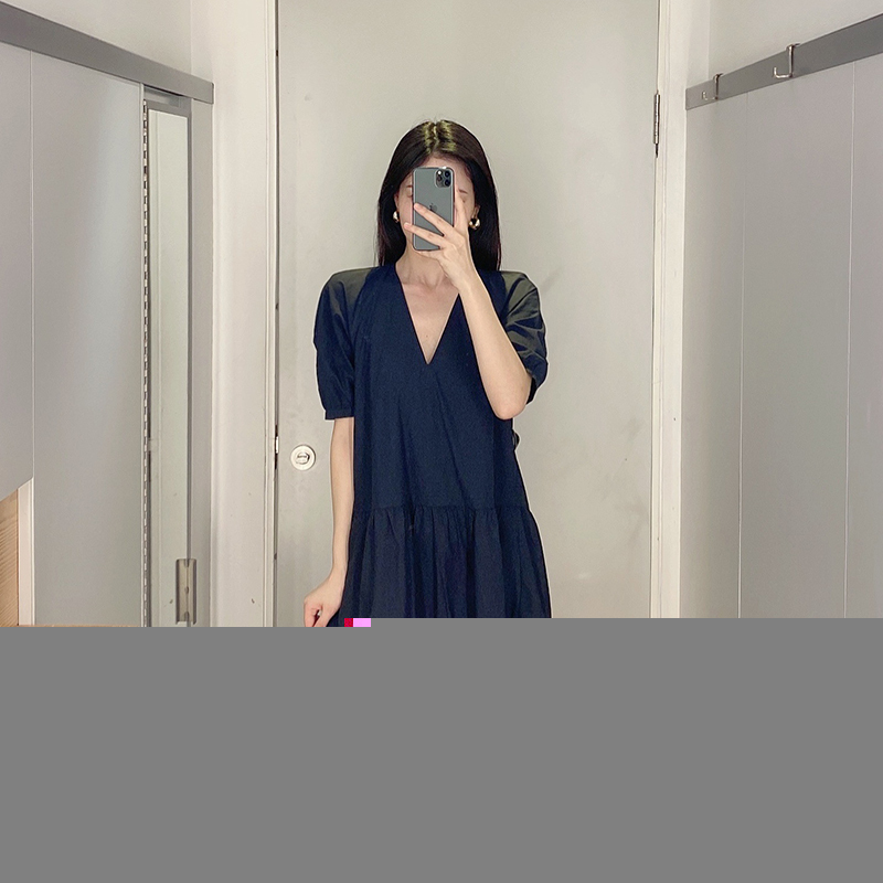 Minimalist Cosniu Style Navy Blue Patchwork Elegant Slimming Cosniu Long Tiered Dress 25 New Women's Clothing Minimalist Cosniu Style Navy Blue Patchwork Elegant Slimming Cosniu Long Tiered Dress 25 New Women's Clothing