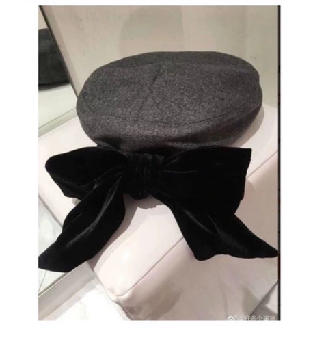 Демисезонный японский милый берет с бантиком, в корейском стиле