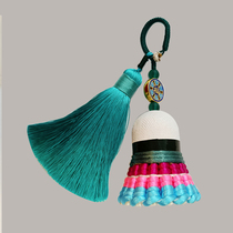 Badminton Pendant Material Bag China Wind Bag bag hanging decoration key button handmade material lovers send tutorial