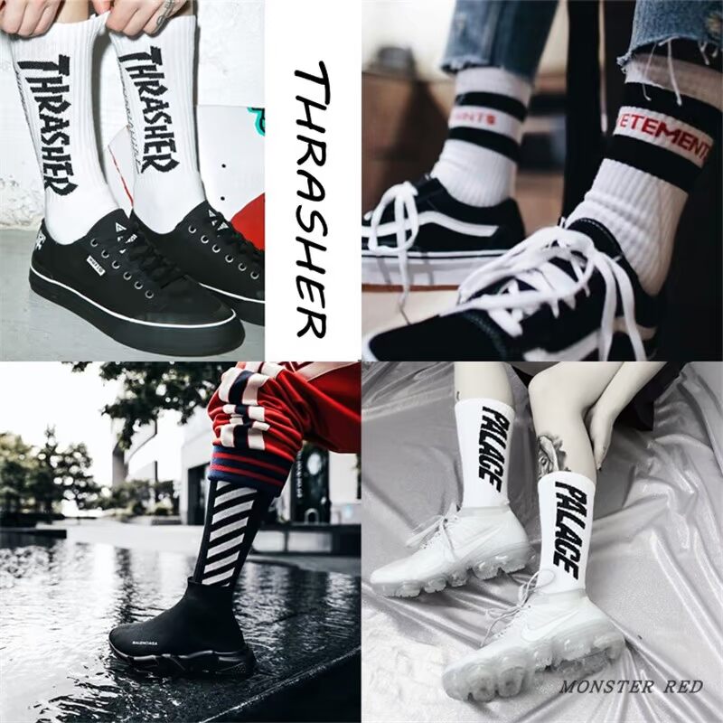 4 cặp Châu Âu và Mỹ ins chết fly thể thao vớ skateboard đường phố tide thương hiệu hip hop vớ cotton nam giới và phụ nữ các cặp vợ chồng trong vớ