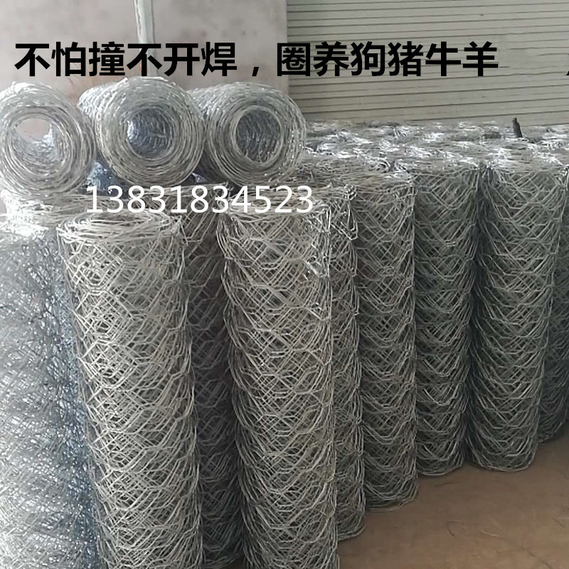 Hot-dip galvanized wire fence Fence Breeding Nets Wreaths Nets Loop Sheep Nets Six Corner Nets Dog Cage Plus Hard Plus Coarse Mesh Stone Cage Net