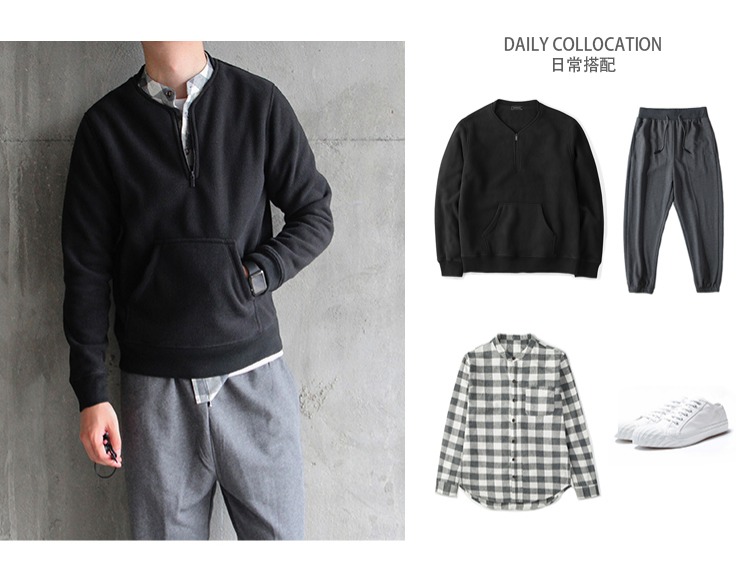 Dreamer mùa thu mới Nhật Bản retro mới lông cừu lông cừu kangaroo túi áo len nam áo thun áo hoodie nam đẹp