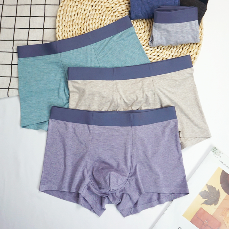 Bamboo Fiber Unscratched Briefs Male Antibacterial Loose Four-corner Pants Summer Nude Slim Fit Slim Fit Soft Modell Shorts