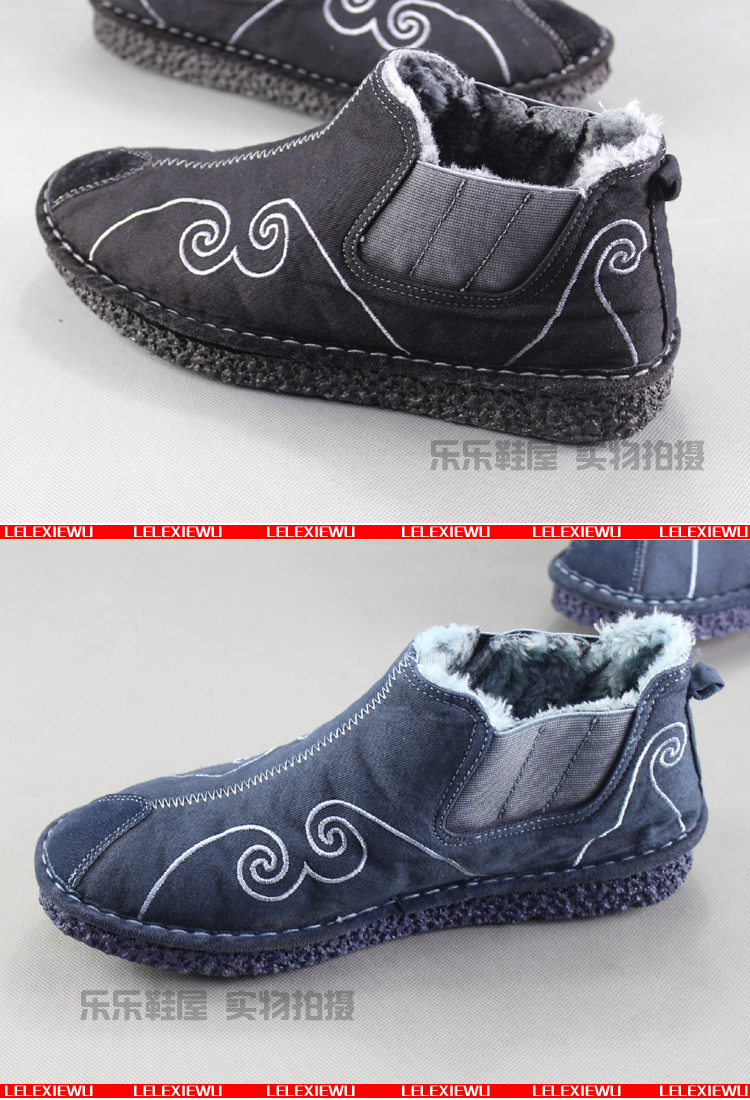 Mẫu giày mùa đông Bắc Kinh giày vải cotton nam giày vải denim đặt chân thêu giản dị thoải mái ấm áp giày nam giay the thao nam nike