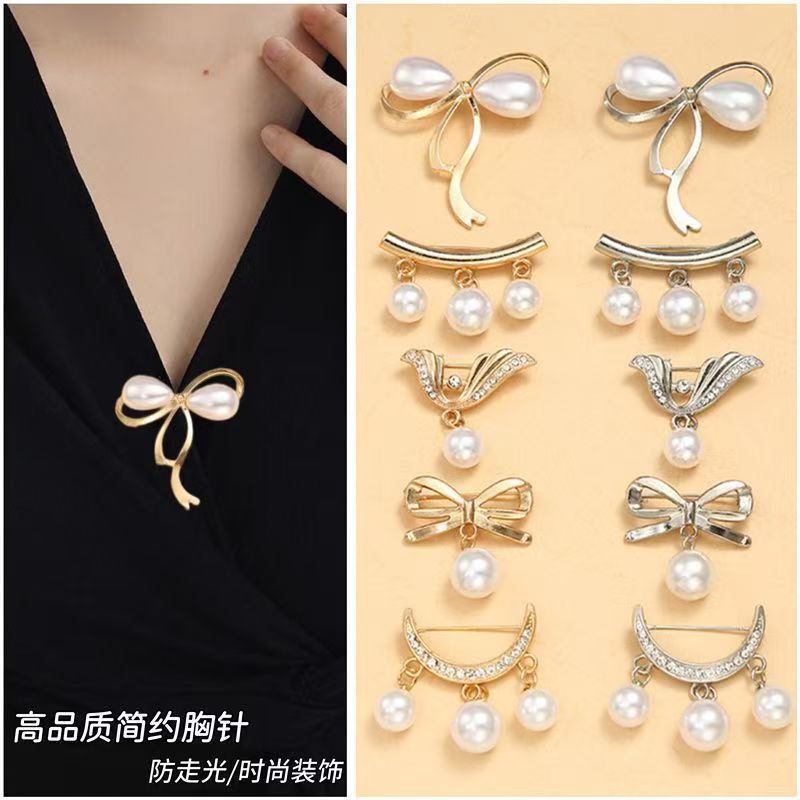 Anti-Exposure Fashion Brooch, Collar Accessory, Pin for Securing Chest Flowers, Clothing Collar Pin, High-End Accessory, Cardigan Clasp Pin