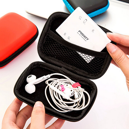 Data cable storage bag, headphone storage box, travel portable Korean cartoon digital mobile phone charger storage bag