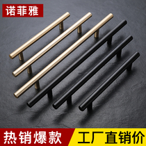 Nordic light luxury golden wardrobe door extended handle Modern simple black cabinet door handle Drawer single hole handle