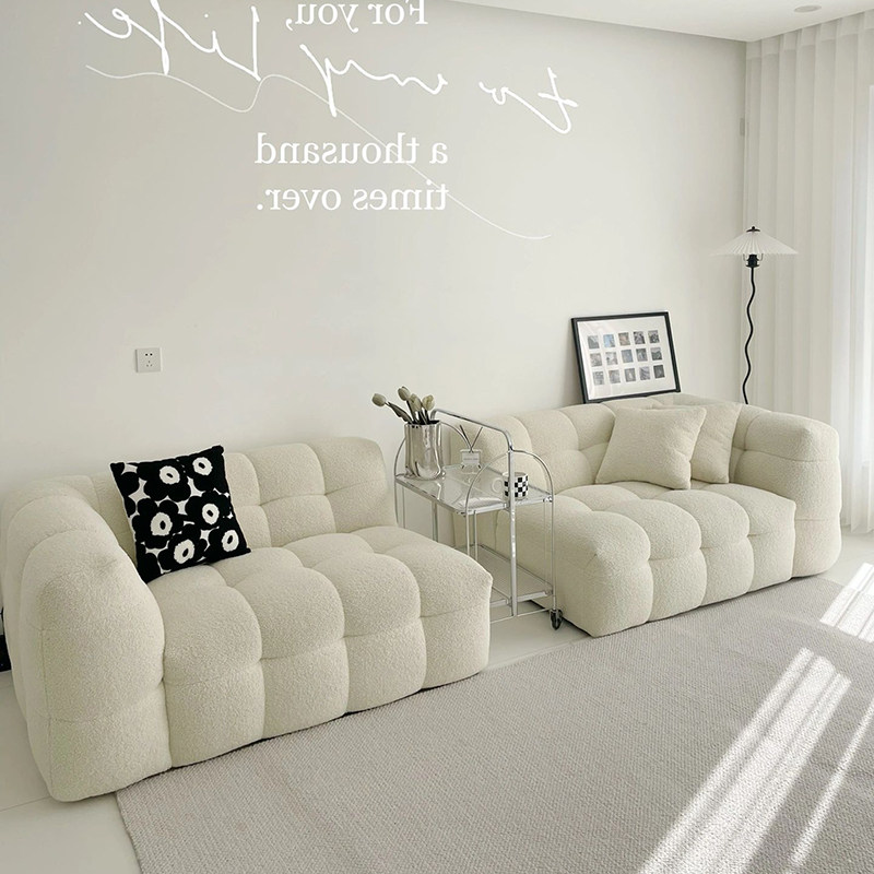 Home Silent Wind Office Small Sofa Online Red Designer Creative Cotton Candy Lamb Suede Beauty Salon Wedding Dress Sofa-Taobao