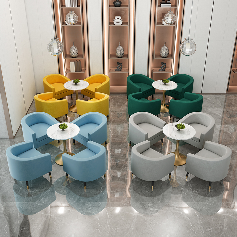 Car 4s shop customer rest area sofa single light luxury sample house exhibition center exhibition hall reception meeting guests negotiation table and chair combination