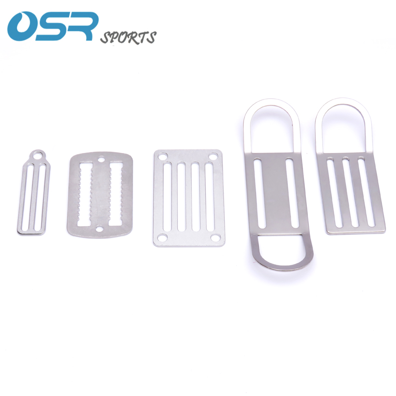 Technical diving side hang back fly Stainless steel positioning buckle Perforated Japanese word buckle (Slides) Belt buckle Light buckle