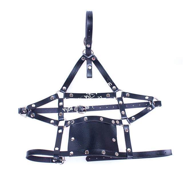 Mask mouth seaming with bunches of shingles mask dog slave shaming anti-puff leather bound leather bound