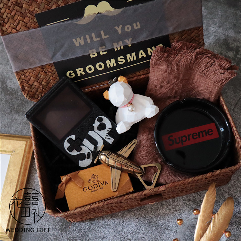 ins creative sensations net red upfront accompanied by bridesmaids bridesmaids gifts men light lavish box wedding back-Taobao