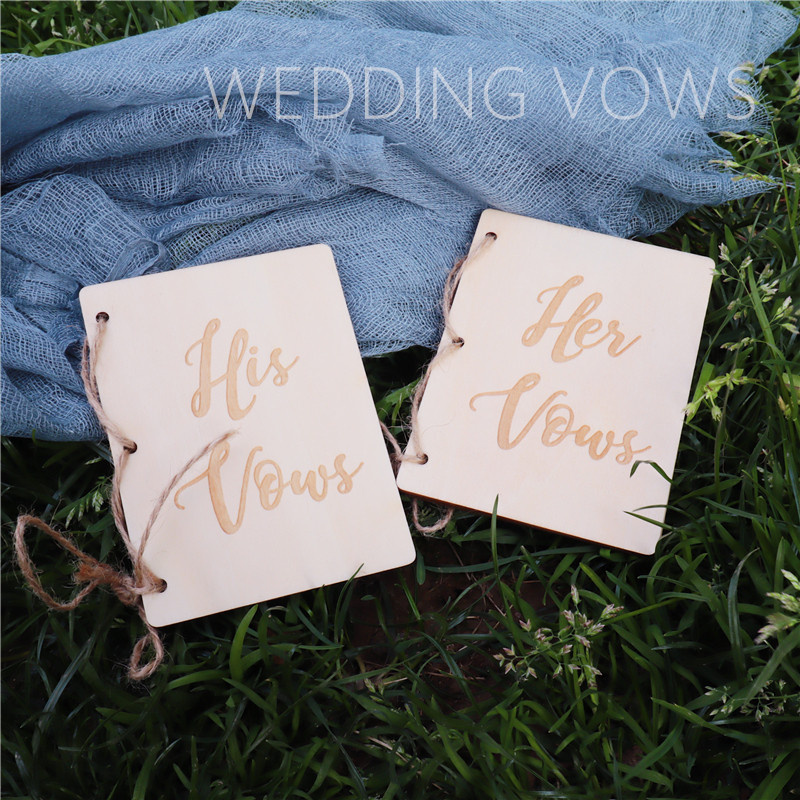 Sensusonian wedding wooded vows card swearing card wedding manifesto photo prop to sue white oath retro online red-Taobao