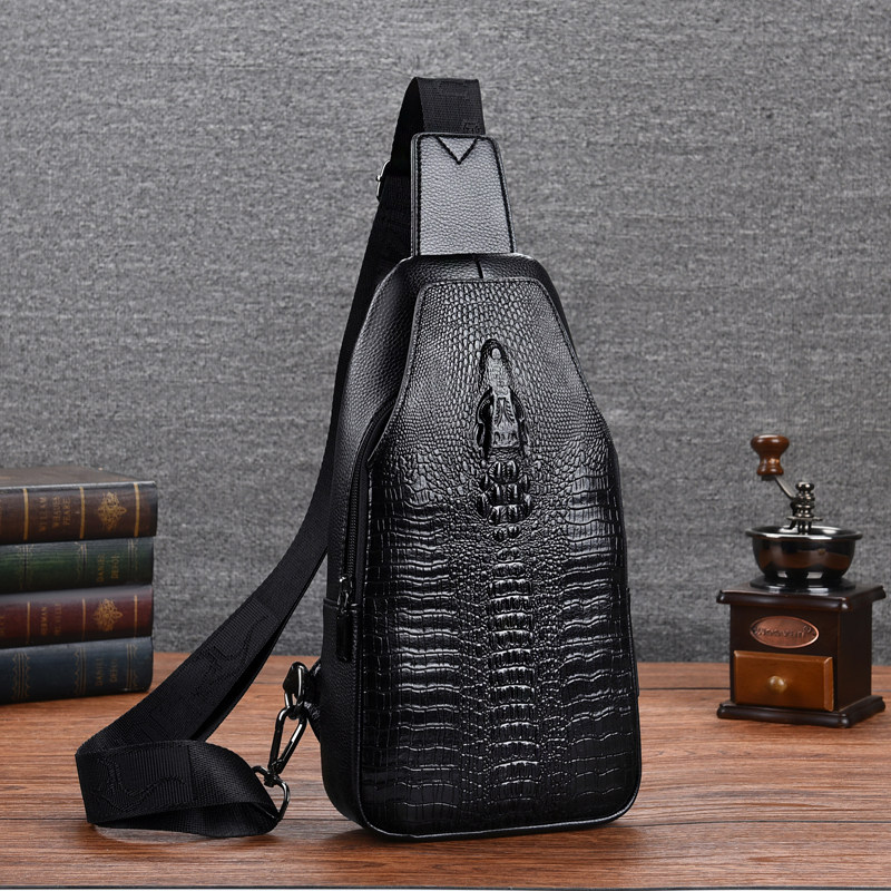 Kangaroo breast bag male bag bag bag shoulder bag bag crocodile soft skin backpack men's tide bag leisure