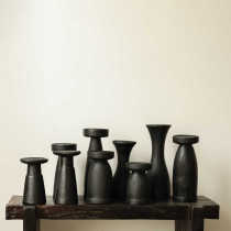 DIHOME wabi-sabi style black large ornamental candlestick black lacquered candlestick living room hotel high-end crafts