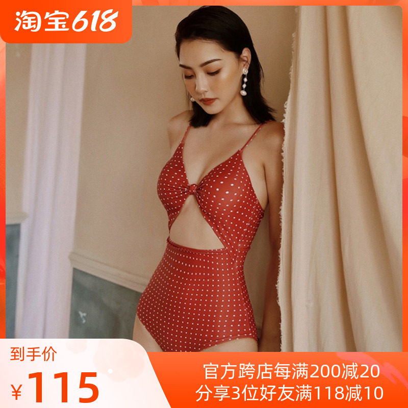 Roca Arts Comeback Ancient Wave Dot Printed Teenage Girl and West Ins Wind Thin Veil spa holiday Liveable swimsuit woman
