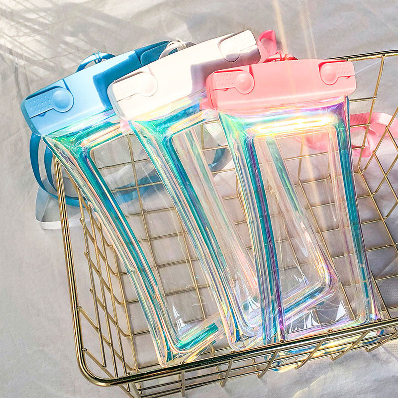 Color light inflatable phone waterproof bag touch screen transparent seal multicolored floating phone universal swim snorkeling waterproof cover